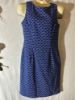 Picture of Beautiful Mario Serrani Italy Blue and White sleeveless geometric sheath dress