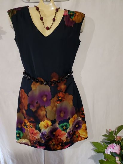 Picture of Mexx Metropolitan Black and Flowery Dress Size Medium USED