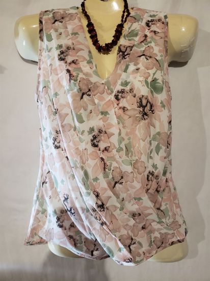 Picture of Flowery Pink and Cream Shein Blouse - Size M - Like New