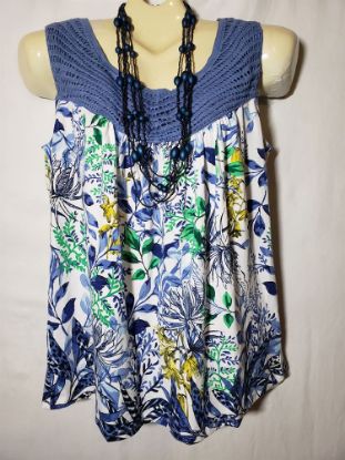 Picture of Charming Blue Flowery Northern Reflections Top - Size M