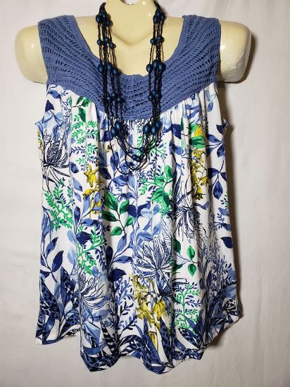 Picture of Charming Blue Flowery Northern Reflections Top - Size M