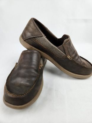 Picture of Crocs Cruz 2 Loafers, Men's Size 8, Brown Leather, Slip-On Comfort Shoes with Memory Foam