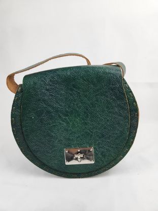 Picture of Elegant 100% Genuine Green Leather Bag